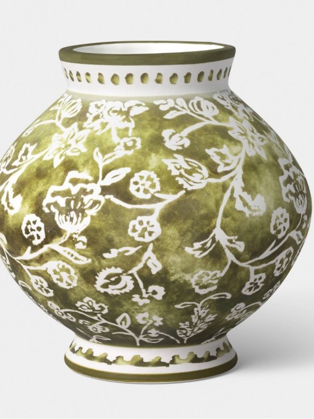 Short Floral Painted Ceramic
Vase Green - Threshold™